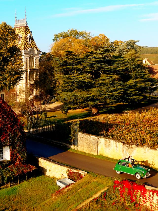 Château d'Aloxe Corton num 2CV no Outono