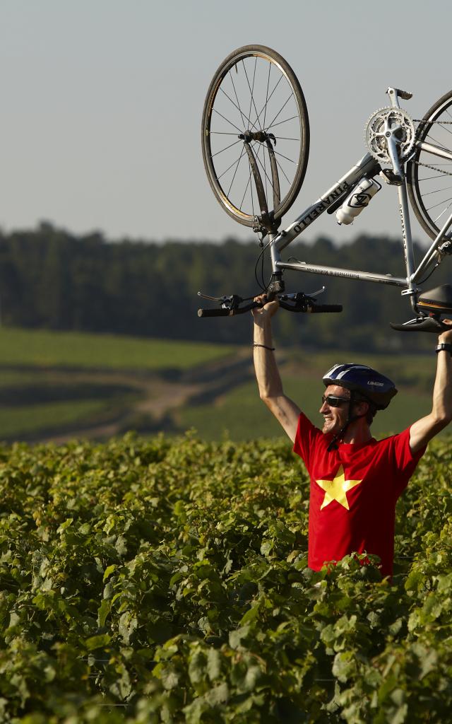 Cycliste Velo Vignes Bourgogne