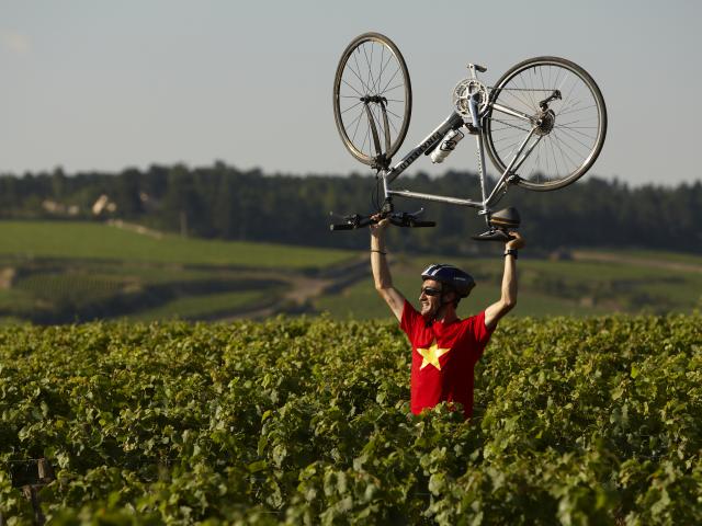 Cycliste Velo Vignes Bourgogne