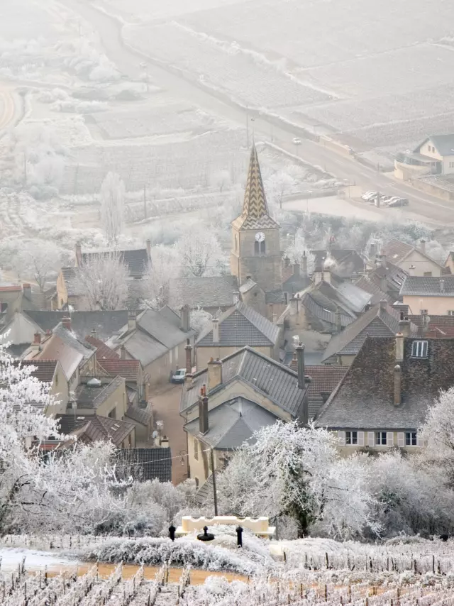 Pueblo de invierno de Pernand Vergelesses