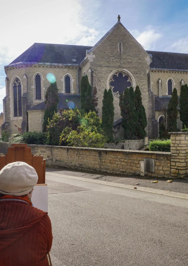 Painting Santenay Eglise